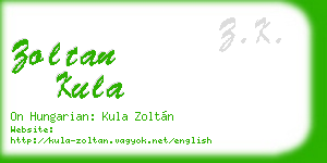 zoltan kula business card